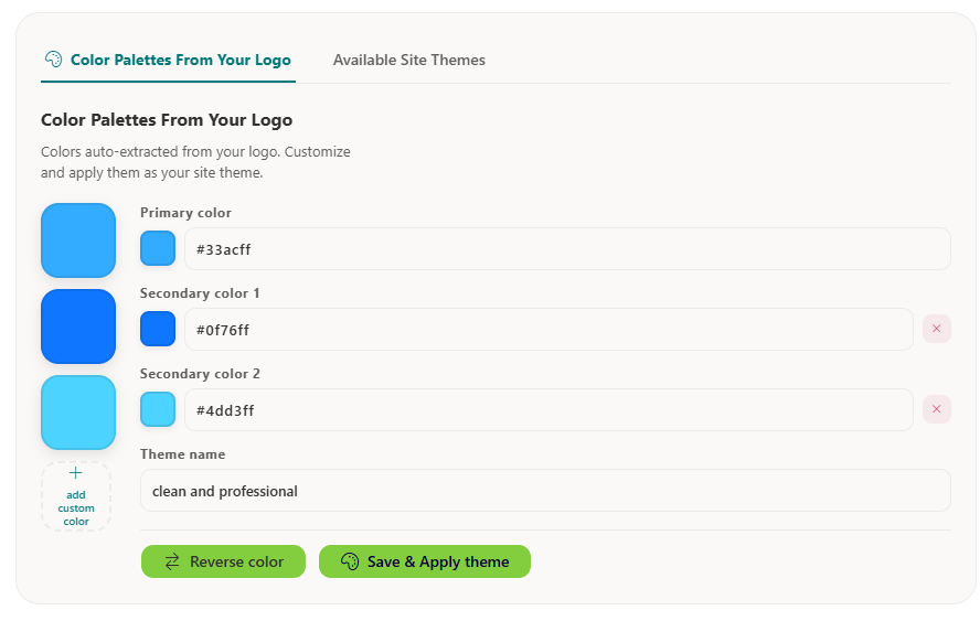 Branding Theme Color Configuration