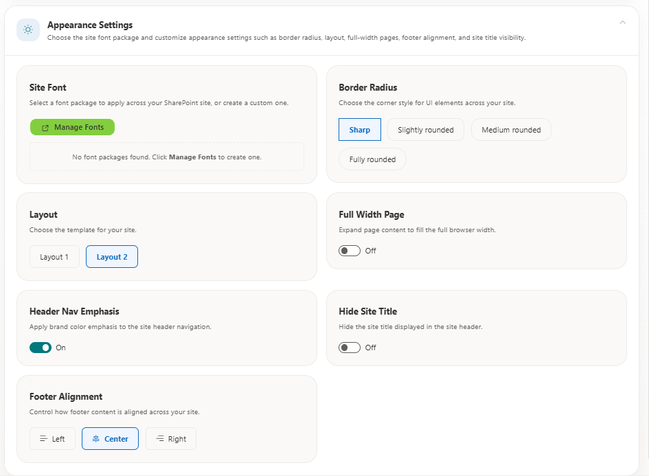 Branding Appearance Settings Configuration