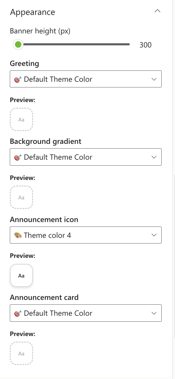 Appearance Settings