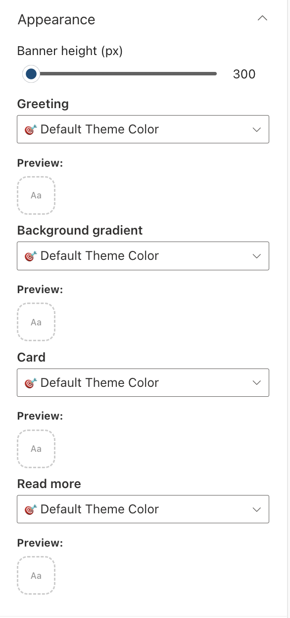 Appearance Settings