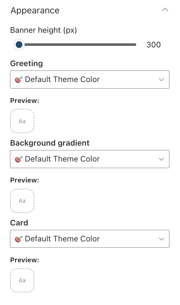 Appearance Settings